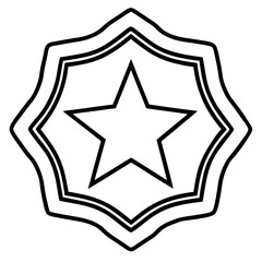 Clean Star Badge Outline Vector