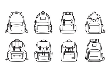Backpack line art and black color