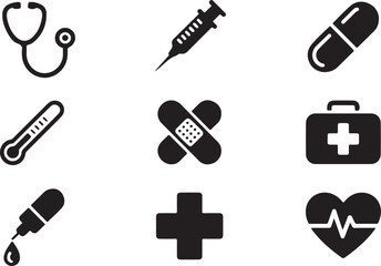 Medical Icons Healthcare Symbols Set for Design Projects
