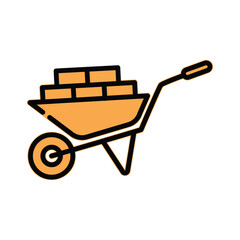 Wheelbarrow icon design template