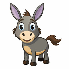 donkey vector illustration, animal, isolated on white background