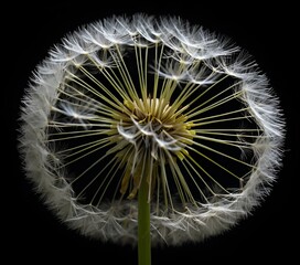 dandelion on black background