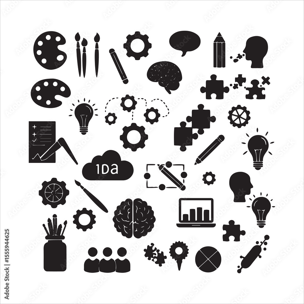 Poster a sharp black starburst shape centered on a white background