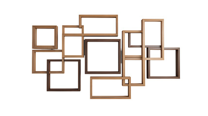 Interlocking Wooden Frames Modern Abstract Art Wall Decor