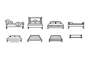 Bed line art and black color