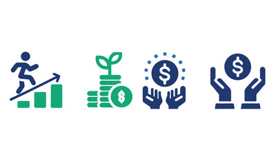 investment set icon vector