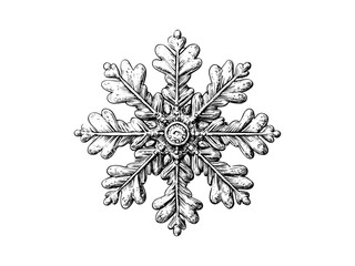 Christmas snowflake engraving, vintage ornament icon, hand-drawn festive decor, retro holiday motif, seasonal sketch illustration, rustic style, antique xmas design, winter etching,