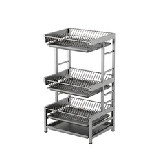 Three tiered metal dish drying rack