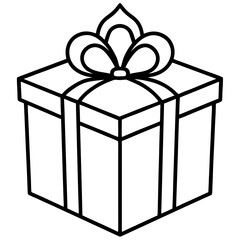 Eid Present Box Outline Vector