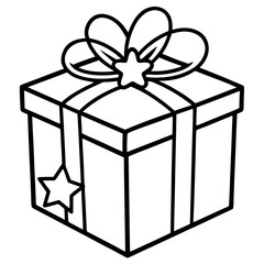 Eid Present Box Outline Vector