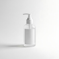 White plastic bottle dispenser mockup