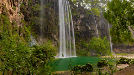 beautiful green landscape of salalah in oman during a khareef season