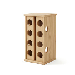 Wooden storage unit with compartments