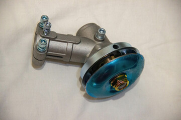 New gasoline-powered Chinese grass trimmer parts out of the box, clean and unused, ready for...