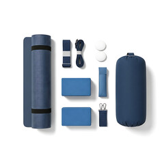 Yoga accessories set studio shot