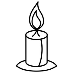 Elegant Candle Outline Vector