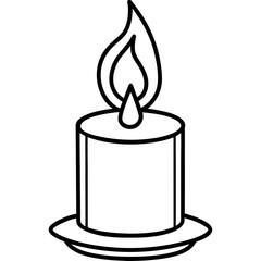 Elegant Candle Outline Vector