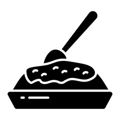 Rice tray icon in trendy design