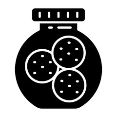 An editable design icon of cookies jar