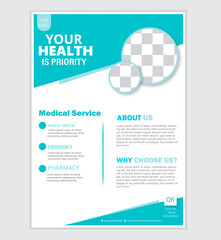 Medical  flyer mockup design creative & modern layout template.