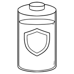 battery protection icon illustration hand drawn outline vector	
