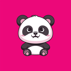 Cute Panda Silhouette vector Illustrations