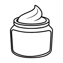 Illustration of a Jar of Cream with Swirled Topping Ready to Moisturize Your Skin After a Shower or Bath