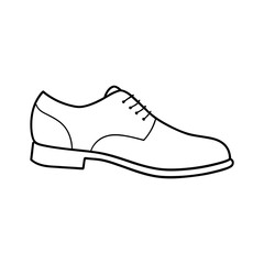 Elegant Oxford Shoe Illustration Classic Footwear Design for Formal Occasions and Fashionable Style with Detailed Laces and Smooth Lines