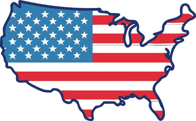 Crisp Vector Outline Map Of The United States Usa Map Svg