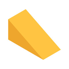 Simple geometric rectangular prism in yellow and orange colors with shadow. Minimalistic vector illustration. 3D shape concept. Design for poster, banner, wallpaper, print. Isometric view