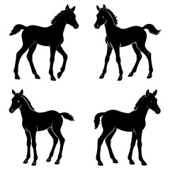 Four stylized grasshopper silhouettes arranged symmetrically on a white background design vector