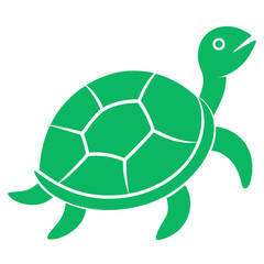 Green turtle animal vector icon on white background.