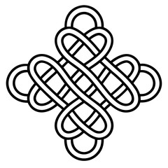 Elegant Chinese Knot Line Art