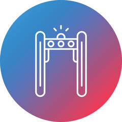 Metal Detector Line Gradient Circle Background Icon