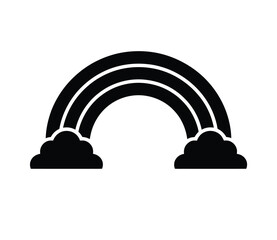 Fototapeta premium A minimalist black and white illustration of a double rainbow with two parallel curved lines forming the rainbow arcs