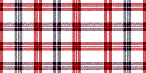 Fototapeta premium Classic red, navy, white, and black plaid Timeless textile pattern, perfect for backgrounds and festive designs, textile, classic