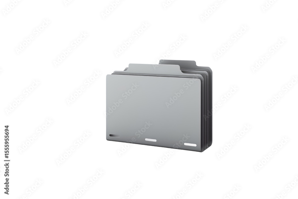 Poster a stack of grey file folders, representing organization and data storage. background removed