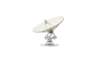 A large satellite dish antenna, isolated on a transparent background. Communications technology. background removed