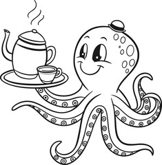 Cartoon animal drink design vector illustration