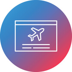 Flight Information Line Gradient Circle Background Icon