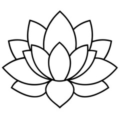 Elegant Lotus Outline Vector Design