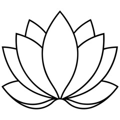 Elegant Lotus Outline Vector Design