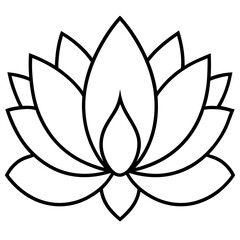 Elegant Lotus Outline Vector Design