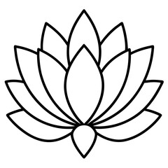 Elegant Lotus Outline Vector Design