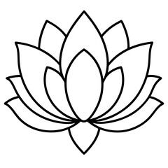 Elegant Lotus Outline Vector Design