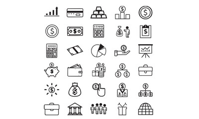 investment icon set vector