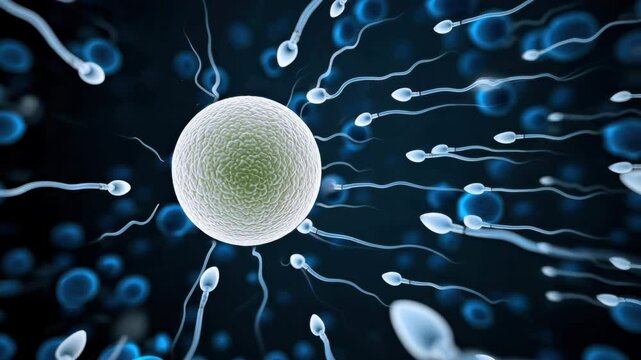This detailed visual illustrates the fascinating journey of sperm cells as they navigate toward the egg during human fertilization, showcasing the intricacies of reproduction