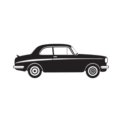 Classic Car Silhouette Illustration Vintage Vehicle Design Automotive Icon Retro Style Automobile Transportation Graphic