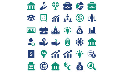 investment icon set vector