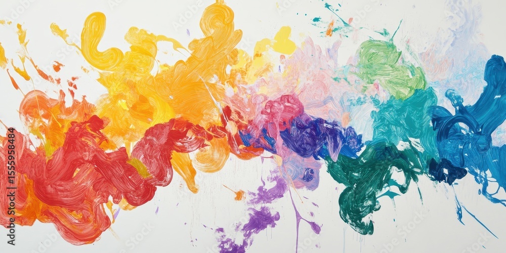 Aufkleber artistic spectrum: vivid strokes of paint dance across the canvas, showcasing a vibrant spectrum of 